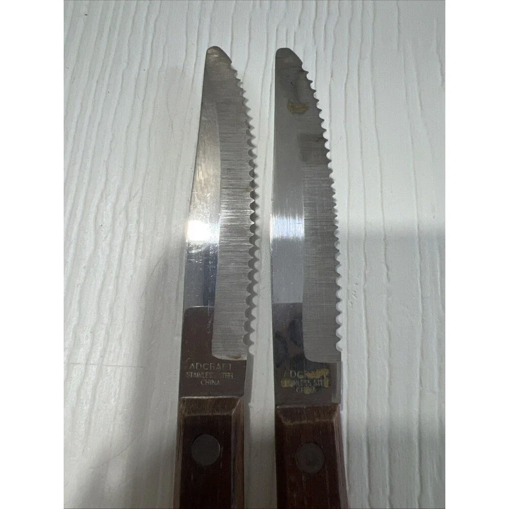 Set of 2 ︱ADCRAFT︱Wooden Handle︱Vintage︱Stainless Steel︱CHINA︱3.5